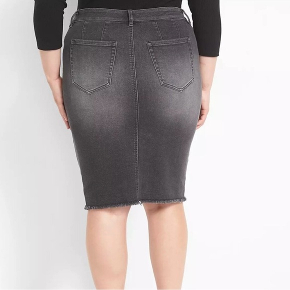 Lane Bryant Gray Denim Skirt - Picture 2 of 9